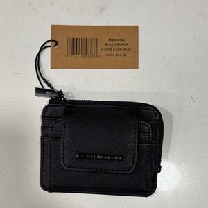 Steve Madden Black Zip Card Holder